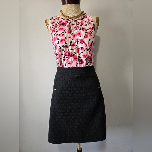 Kate Spade Dream A Little Dream Pink Floral Sleeveless Cotton Top With Bow. Sm - Picture 7 of 11